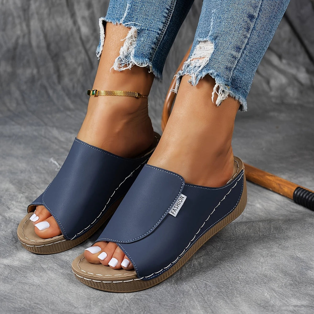 🔥Last Day Promotion 50% OFF - Women's Comfortable Thick Sole Arch Support Leather Slippers