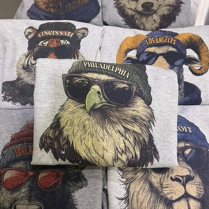 Spirit Animal Football Graphic Sweatshirts - City Animal Sports Pullover